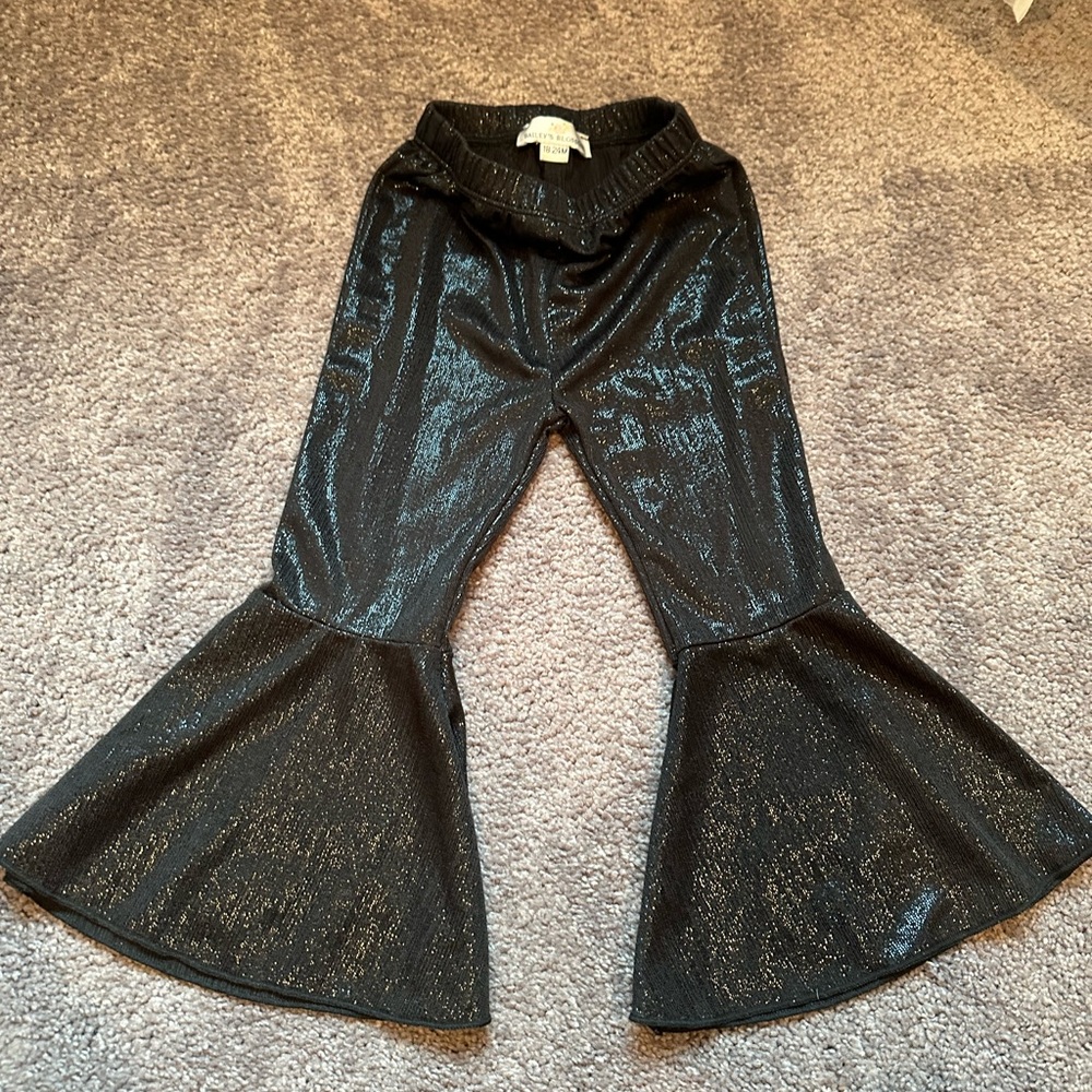 Black sparkle toddler bell bottoms